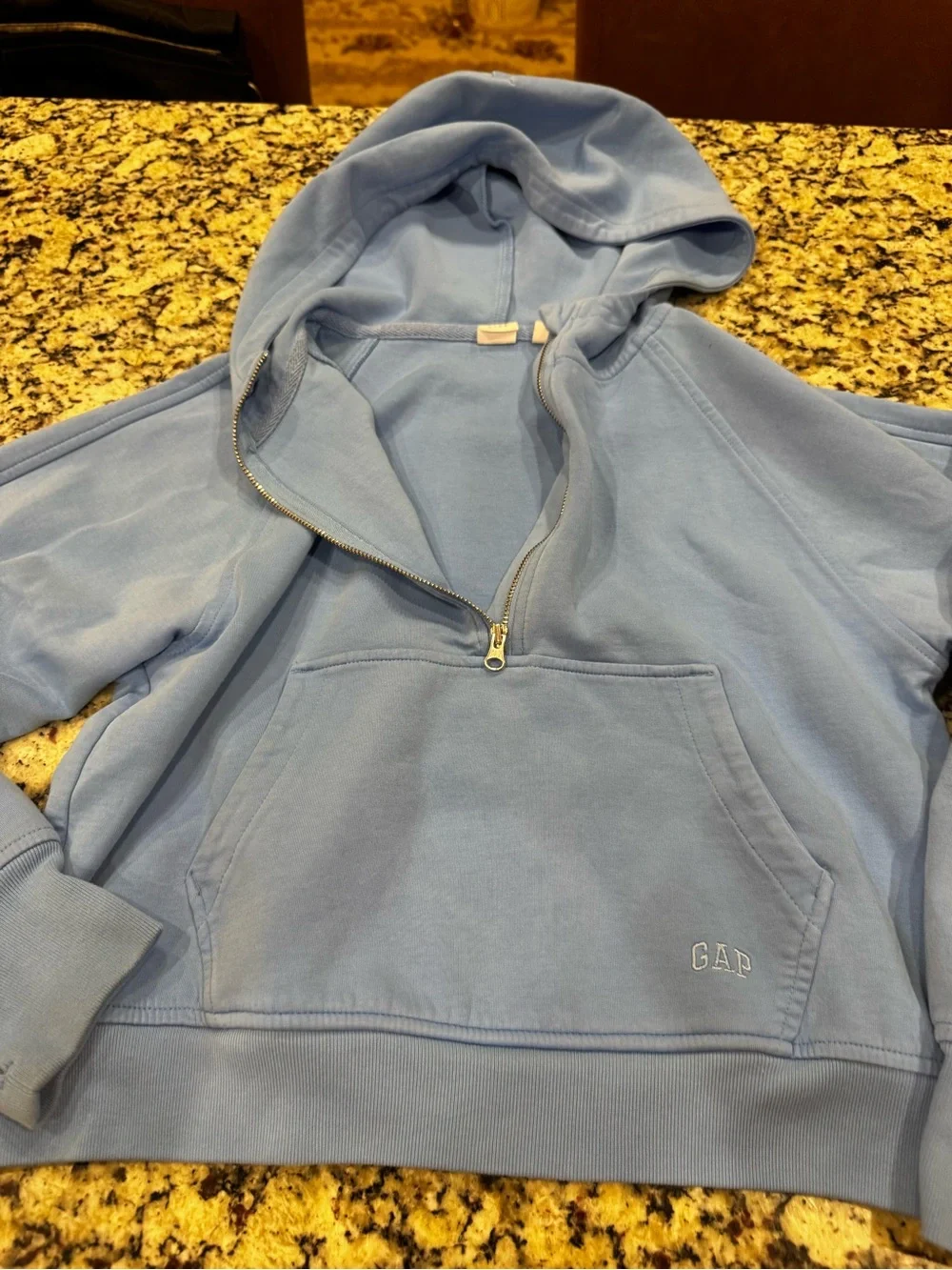 GAP kids Sky Blue Quarter-Zip Hoodie Kids 12/XL